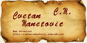 Cvetan Manetović vizit kartica